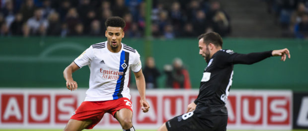 29.10.2019, xkvx, Fussball DFB Pokal 2.Runde, Hamburger SV - VfB Stuttgart emspor, v.l. Josha Vagnoman (Hamburger SV), G