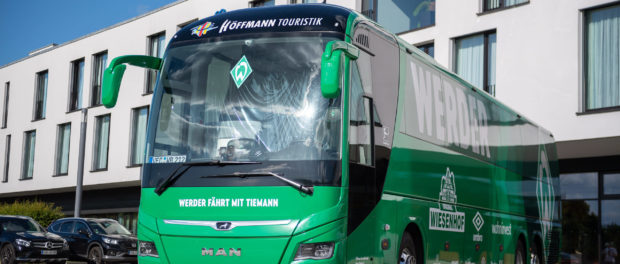 GER, FC Heidenheim vs. Werder Bremen, Fussball, Bundesliga Religation, 2019/2020, 06.07.2020 Mannschaftsbus der Bremer,