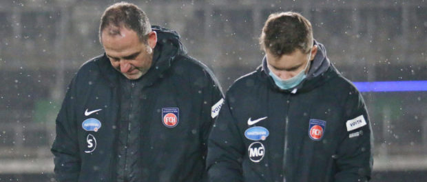 08.01.2021, xmohx, Fussball 2.Bundesliga, SV Sandhausen - 1.FC Heidenheim emspor, v.l. Trainer Frank Schmidt (Heidenhei