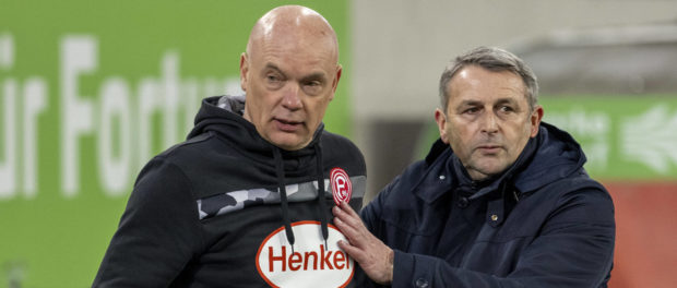 Trainer Uwe Rösler (F95), Vorstand Klaus Allofs (F95) Fortuna Düsseldorf - Greuther Fürth 22.01.2021, Fussball; 2. Bunde