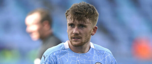 Tommy Doyle of Manchester City during the Professional Development League match at Academy Stadium, Manchester. Picture