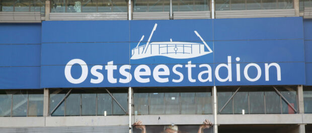 Blick am Mittwoch (03.03.2021) in Rostock auf das örtliche Ostseestadion. Das Stadion wurde von 1953 bis 1956 erbaut und