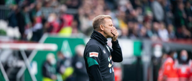 BREMEN, GERMANY - OCTOBER 30: Head coach Markus Anfang of SV Werder Bremen disappointed during the Second Bundesliga mat