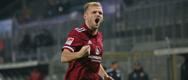 19.11.2021, xmohx, Fussball 2.Bundesliga, SV Sandhausen - 1.FC Nuernberg emspor, v.l.Johannes Geis (Nürnberg)bejubelt da