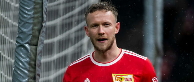 04.11.2021, xfrx, Fussball UEFA Conference League, Union Berlin - Feyenoord Rotterdam emspor, v.l. Cedric Teuchert (Unio