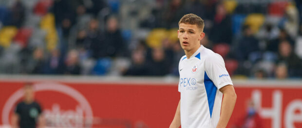 DUESSELDORF, GERMANY - APRIL 8 2022: Danylo Sikan. Football match Bundesliga 2 Fortuna - Hansa Copyright: xVITALIIxKLIUI