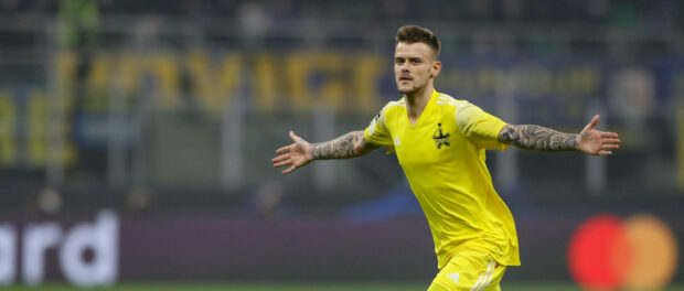 Milan, Italy, 19th October 2021. Sebastien Thill of Sheriff Tiraspol celebrates after scoring to level the game at 1-1 d