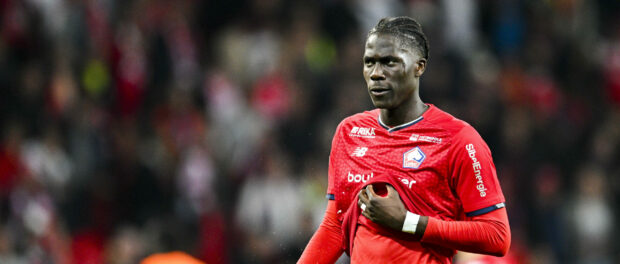 deception de Amadou Onana (Losc) en fin de match FOOTBALL : Losc vs RC Lens - Ligue1 Uber Eats - 16/04/2022 JBAutissier/