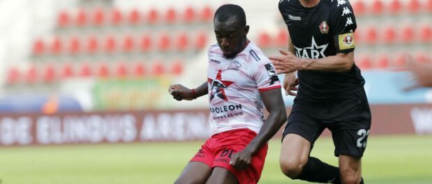 WAREGEM, BELGIUM - JULY 23 : Dompe Diarra Mamadou Jean-Luc forward of Zulte Waregem during the Jupiler Pro League match
